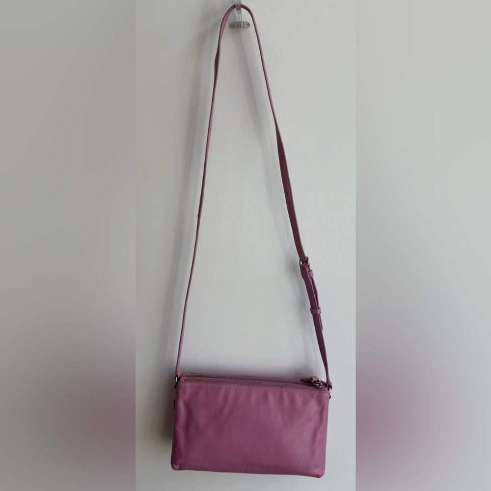 Coach Crosby 36552 Pink Crossbody Calf Leather Double Zipper TurnLock Purse - Picture 3 of 16